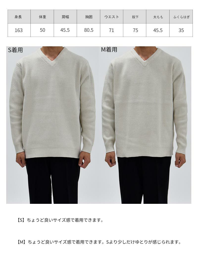 リブ編みVネックニット | DCOLLECTION (ディーコレクション)