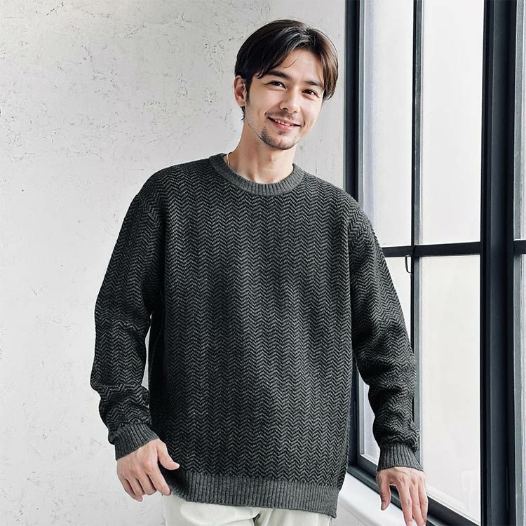 最新作高品質Mitsuke knit ヘリンボーンセーター トップス