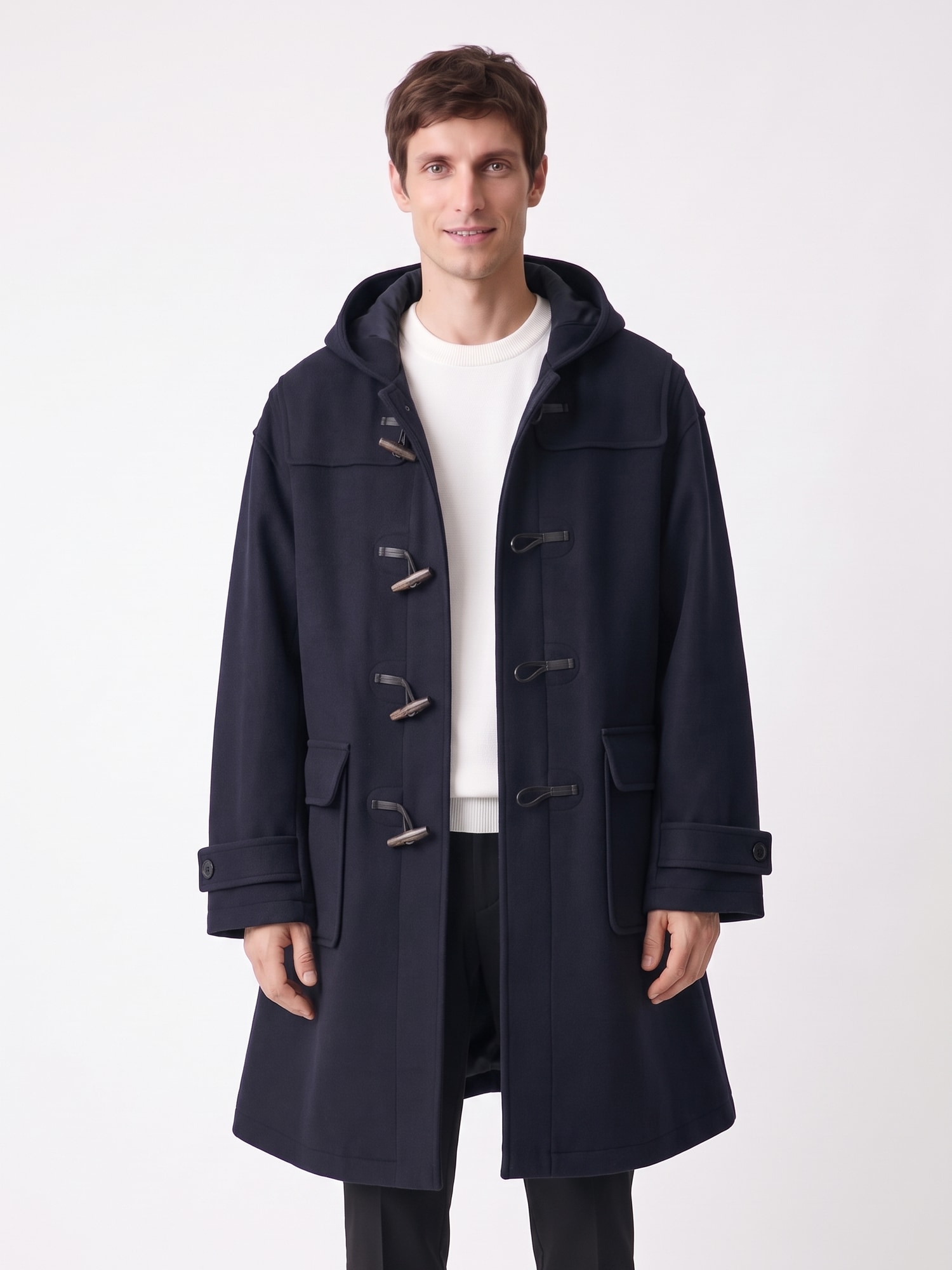 MALE&Co. ネイビー ダッフルコート ウーン メンズ Mサイズ
