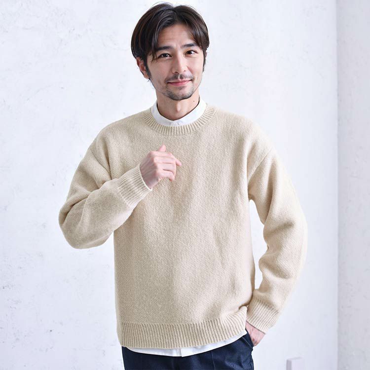 SALE】クルーネックニット セーター モヘアライクシャギー 30代 40代