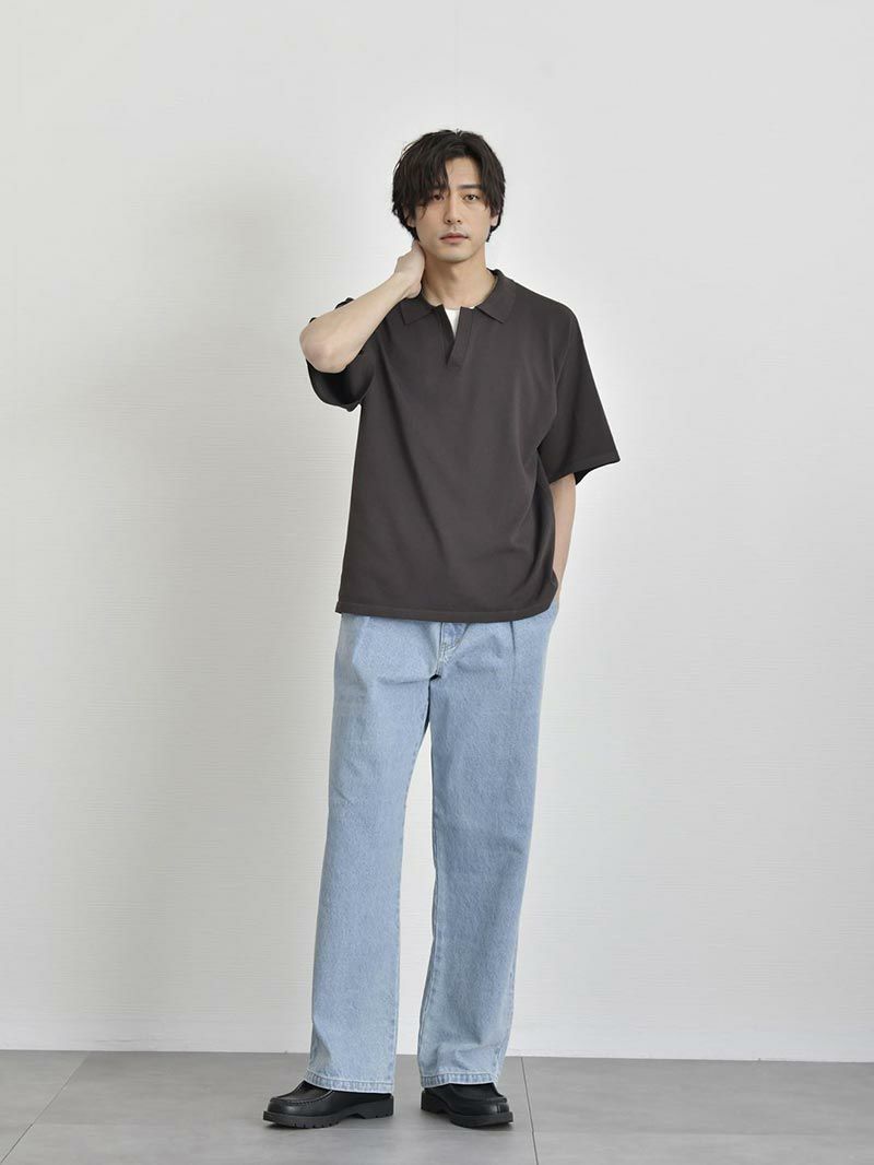 タックワイドデニムパンツ | DCOLLECTION (ディーコレクション)